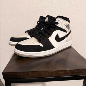 Nike Black and White Mid-Top Sneakers